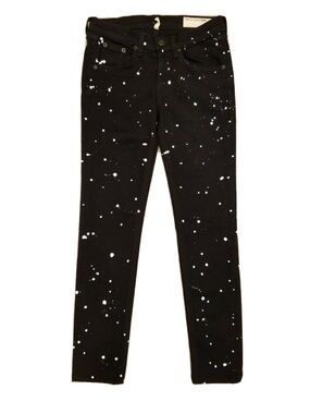 Rag & Bone Jean Black with White Spots Size 28